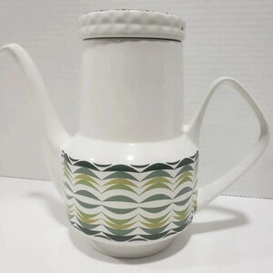 Vintage Genuine Ironstone  Pontesa The Castillian Collection Teapot White/Green.